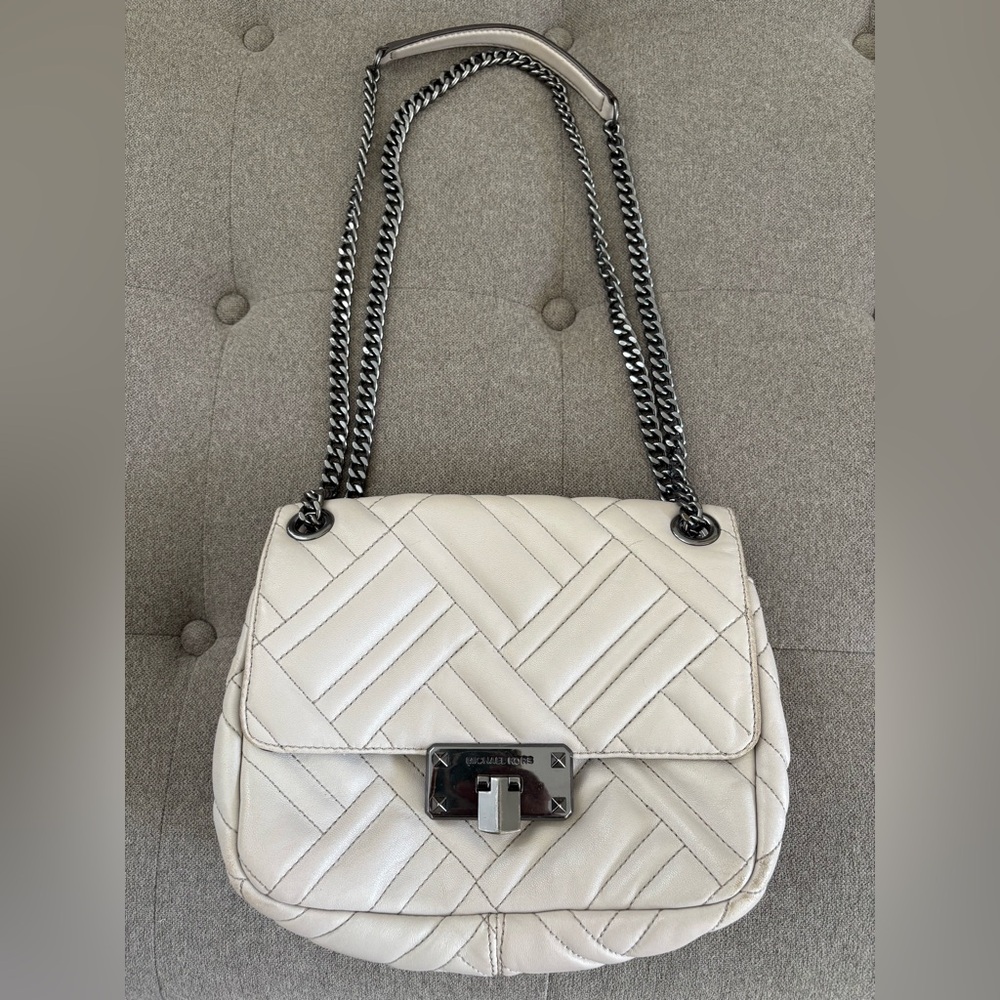 Michael Kors Grey Quilted Shoulder Bag